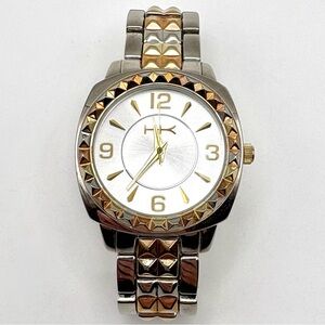 Wildlife by Heidi Klum Multi-Tone Studded 37mm Stainless Steel Studded Watch